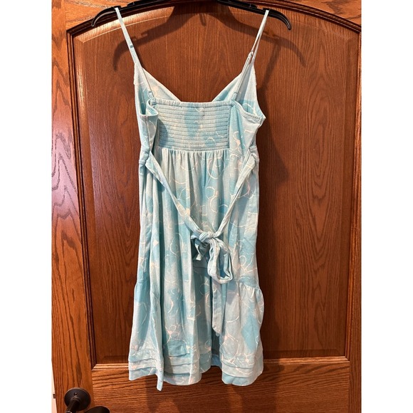 Y2K Womens American Eagle Blue Tie back dress, Blue and White Tie Dye Pattern - Picture 3 of 5